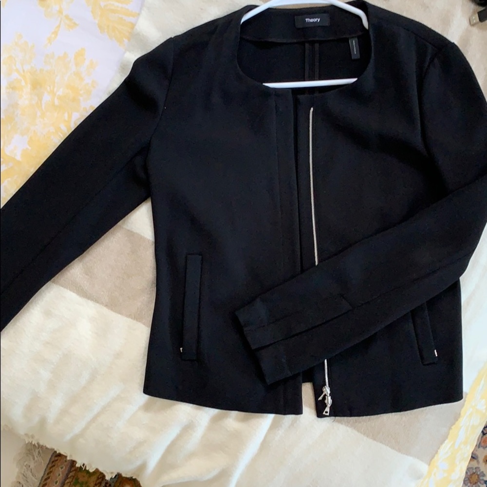 Theory black scoop neck blazer